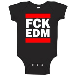 Fck Edm Edmonton Funny Graphic Patriotic Parody Black Baby One Piece