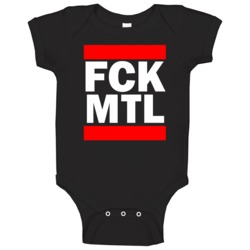 Fck Mtl Montreal Funny Graphic Patriotic Parody Black Baby One Piece Fck Mtl Montreal Funny Graphic Patriotic Parody Black Baby One Piece