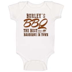 Burley's Bbq Best In Town Cool Personalized Grill Cook Baby One Piece Burley's Bbq Best In Town Cool Personalized Grill Cook Baby One Piece