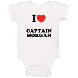 Captain Morgan I Heart Drinking Cool Party Baby One Piece Captain Morgan I Heart Drinking Cool Party Baby One Piece
