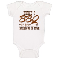 Eddie's Bbq Best In Town Cool Personalized Grill Cook Baby One Piece Eddie's Bbq Best In Town Cool Personalized Grill Cook Baby One Piece