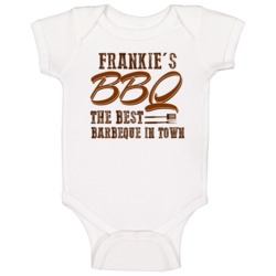 Frankie's Bbq Best In Town Cool Personalized Grill Cook Baby One Piece Frankie's Bbq Best In Town Cool Personalized Grill Cook Baby One Piece