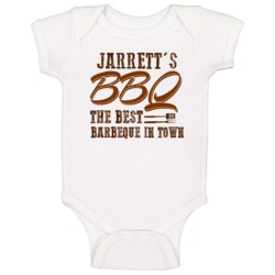 Jarrett's Bbq Best In Town Cool Personalized Grill Cook Baby One Piece Jarrett's Bbq Best In Town Cool Personalized Grill Cook Baby One Piece