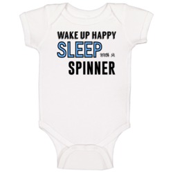 Wake Happy Sleep With A Spinner Funny Job Baby One Piece Wake Happy Sleep With A Spinner Funny Job Baby One Piece