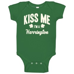 Harrington Kiss Me I'm A Last Name Irish Ireland St Patricks Day Baby Harrington Kiss Me I'm A Last Name Irish Ireland St Patricks Day Baby
