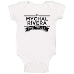 In Mychal Rivera We Trust Oakland Football Player Fan Baby One Piece In Mychal Rivera We Trust Oakland Football Player Fan Baby One Piece