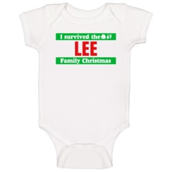 Survived Lee Family Christmas Trending Last Name Holiday Gift Baby One Survived Lee Family Christmas Trending Last Name Holiday Gift Baby One