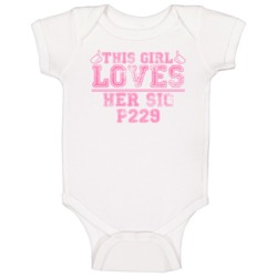 This Girl Loves Her Sig P229 Gun Baby One Piece This Girl Loves Her Sig P229 Gun Baby One Piece