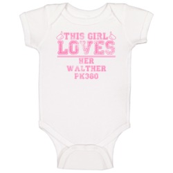 This Girl Loves Her Walther Pk380 Gun Baby One Piece This Girl Loves Her Walther Pk380 Gun Baby One Piece