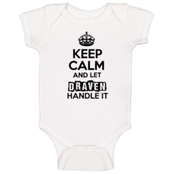 Draven Keep Calm Let Handle It Best Father's Day Gift Baby One Piece Draven Keep Calm Let Handle It Best Father's Day Gift Baby One Piece