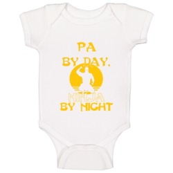 Pa By Day Ninja By Night Father's Day Gift Baby One Piece Pa By Day Ninja By Night Father's Day Gift Baby One Piece