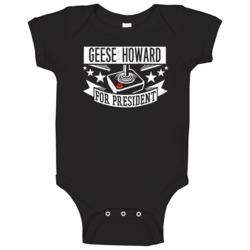 Geese Howard For President Video Game Character Funny Baby One Piece Geese Howard For President Video Game Character Funny Baby One Piece