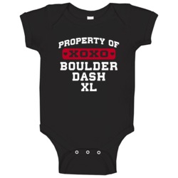 Property Of Boulder Dash Xl Popular Video Game Baby One Piece Property Of Boulder Dash Xl Popular Video Game Baby One Piece