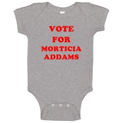 Vote For Morticia Addams Tv Show The Addams Family Baby One Piece Vote For Morticia Addams Tv Show The Addams Family Baby One Piece