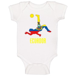 Ecuador Bicycle Kick World Cup Soccer Football White Baby One Piece Ecuador Bicycle Kick World Cup Soccer Football White Baby One Piece