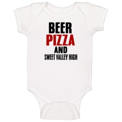 Beer Pizza And Sweet Valley High Tv Show Baby One Piece Beer Pizza And Sweet Valley High Tv Show Baby One Piece