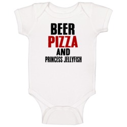 Beer Pizza And Princess Jellyfish Tv Show Baby One Piece Beer Pizza And Princess Jellyfish Tv Show Baby One Piece