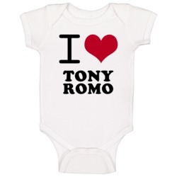 Tony Romo I Love Heart Dallas Texas Sports Football Baby One Piece Tony Romo I Love Heart Dallas Texas Sports Football Baby One Piece