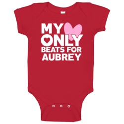 My Heart Only Beats For Aubrey Love First Name Valentines Gift Baby On My Heart Only Beats For Aubrey Love First Name Valentines Gift Baby On