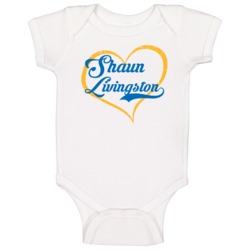 Shaun Livingston Love Heart Fan Golden State Basketball Baby One Piece Shaun Livingston Love Heart Fan Golden State Basketball Baby One Piece