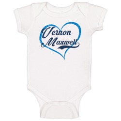Vernon Maxwell Love Heart Fan Dallas Basketball Baby One Piece Vernon Maxwell Love Heart Fan Dallas Basketball Baby One Piece