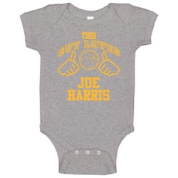 Joe Harris This Guy Loves Heart Cleveland Basketball Baby One Piece Joe Harris This Guy Loves Heart Cleveland Basketball Baby One Piece