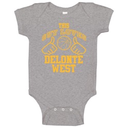Delonte West This Guy Loves Heart Cleveland Basketball Baby One Piece Delonte West This Guy Loves Heart Cleveland Basketball Baby One Piece