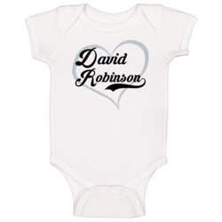 David Robinson Love Heart Fan San Antonio Basketball Baby One Piece David Robinson Love Heart Fan San Antonio Basketball Baby One Piece