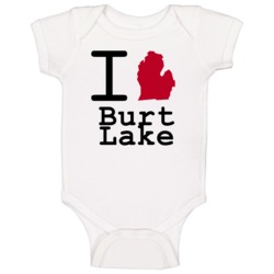 Burt Lake Michigan I Love Heart State Baby One Piece Burt Lake Michigan I Love Heart State Baby One Piece