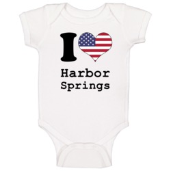 Harbor Springs Michigan I Love Heart Usa Baby One Piece Harbor Springs Michigan I Love Heart Usa Baby One Piece