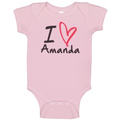 Amanda Love Heart Valentines Day Cute Custom Name Trending Baby One Pi Amanda Love Heart Valentines Day Cute Custom Name Trending Baby One Pi