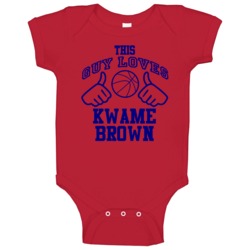 Kwame Brown This Guy Loves Heart Washington Basketball Baby One Piece Kwame Brown This Guy Loves Heart Washington Basketball Baby One Piece