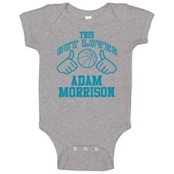Adam Morrison This Guy Loves Heart Charlotte Basketball Baby One Piece Adam Morrison This Guy Loves Heart Charlotte Basketball Baby One Piece