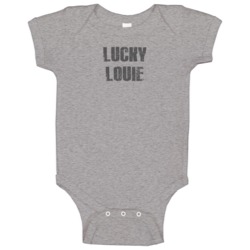 Lucky Louie Tv Show Popular Distressed Look Baby One Piece Lucky Louie Tv Show Popular Distressed Look Baby One Piece