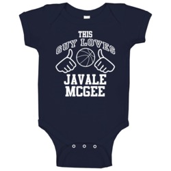 Javale Mcgee This Guy Loves Heart Dallas Basketball Baby One Piece Javale Mcgee This Guy Loves Heart Dallas Basketball Baby One Piece