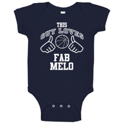 Fab Melo This Guy Loves Heart Dallas Basketball Baby One Piece Fab Melo This Guy Loves Heart Dallas Basketball Baby One Piece
