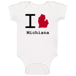 Michiana Michigan I Love Heart State Baby One Piece Michiana Michigan I Love Heart State Baby One Piece