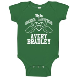 Avery Bradley This Girl Loves Heart Boston Basketball Baby One Piece Avery Bradley This Girl Loves Heart Boston Basketball Baby One Piece