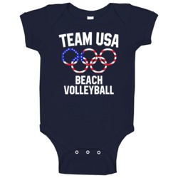 Team Usa Beach Volleyball Olympics Event Patriotic Rings Baby One Piec Team Usa Beach Volleyball Olympics Event Patriotic Rings Baby One Piec