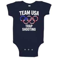Team Usa Trap Shooting Olympics Event Patriotic Rings Baby One Piece Team Usa Trap Shooting Olympics Event Patriotic Rings Baby One Piece