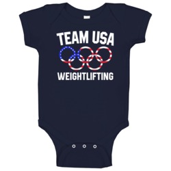 Team Usa Weightlifting Olympics Event Patriotic Rings Baby One Piece Team Usa Weightlifting Olympics Event Patriotic Rings Baby One Piece