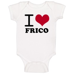 I Love Frico Classic Heart Food Lover Baby One Piece I Love Frico Classic Heart Food Lover Baby One Piece