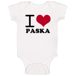 I Love Paska Classic Heart Food Lover Baby One Piece I Love Paska Classic Heart Food Lover Baby One Piece