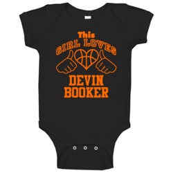 Devin Booker This Girl Loves Heart Phoenix Basketball Baby One Piece Devin Booker This Girl Loves Heart Phoenix Basketball Baby One Piece