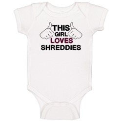 This Girl Loves Shreddies Foodie Favorite Food Baby One Piece This Girl Loves Shreddies Foodie Favorite Food Baby One Piece