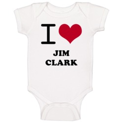 I Heart Jim Clark Formula One Hall Of Fame Baby One Piece I Heart Jim Clark Formula One Hall Of Fame Baby One Piece