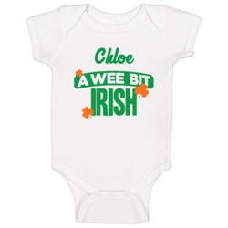 Chloe A Wee Bit Irish Funny St Patricks Day Name Baby One Piece Chloe A Wee Bit Irish Funny St Patricks Day Name Baby One Piece
