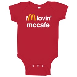 I'm Lovin' Mccafe Mcdonald's Fast Food Restaurant Baby One Piece I'm Lovin' Mccafe Mcdonald's Fast Food Restaurant Baby One Piece