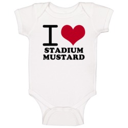 I Love Stadium Mustard Classic Heart Food Lover Baby One Piece I Love Stadium Mustard Classic Heart Food Lover Baby One Piece