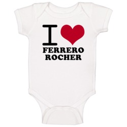 I Love Ferrero Rocher Classic Heart Food Lover Baby One Piece I Love Ferrero Rocher Classic Heart Food Lover Baby One Piece